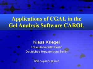 Applications of CGAL in the Gel Analysis Software