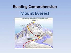 Reading Comprehension Mount Everest Mount Everest At an