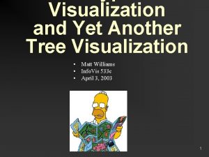 Visualization and Yet Another Tree Visualization Matt Williams