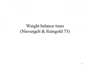 Weight balance trees Nievergelt Reingold 73 1 Definition