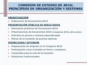 COMISION DE ESTUDIO DE AECA PRINCIPIOS DE ORGANIZACIN