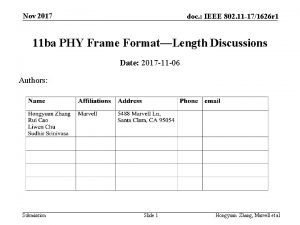 Nov 2017 doc IEEE 802 11 171626 r