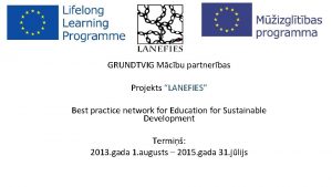 GRUNDTVIG Mcbu partnerbas Projekts LANEFIES Best practice network