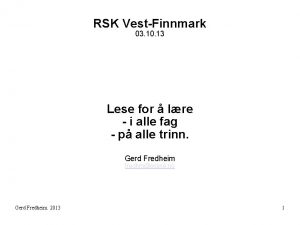 RSK VestFinnmark 03 10 13 Lese for lre