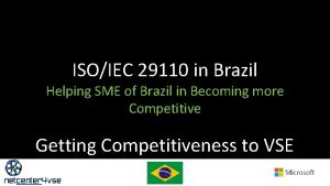 ISOIEC 29110 in Brazil Helping SME of Brazil