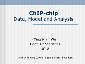 Ch IPchip Data Model and Analysis Ying Nian