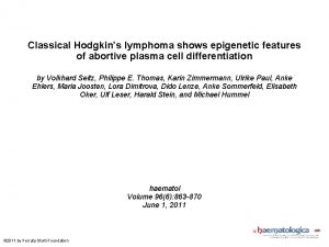 Classical Hodgkins lymphoma shows epigenetic features of abortive