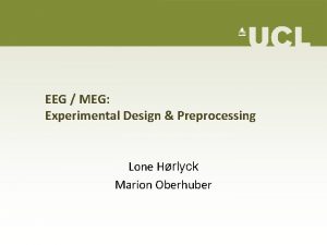 EEG MEG Experimental Design Preprocessing Lone Hrlyck Marion