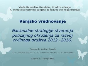 Vlada Republike Hrvatske Ured za udruge 4 Tematska