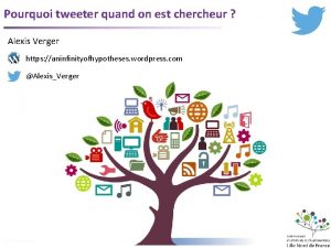 Pourquoi tweeter quand on est chercheur Alexis Verger