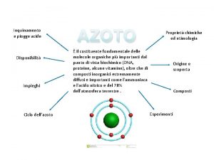 Inquinamento e piogge acide Disponibilit Impieghi Ciclo dellazoto