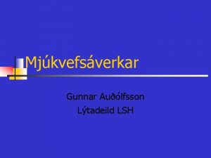 Mjkvefsverkar Gunnar Aulfsson Ltadeild LSH Sramefer n Markmi