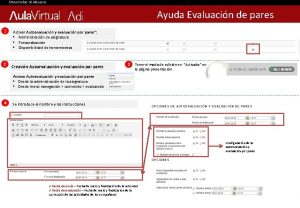 Ayuda Evaluacin de pares 1 2 Activar Autoevaluacin