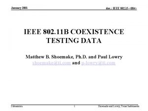 January 2001 doc IEEE 802 15 084 IEEE