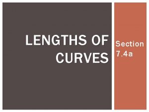 LENGTHS OF CURVES Section 7 4 a Length