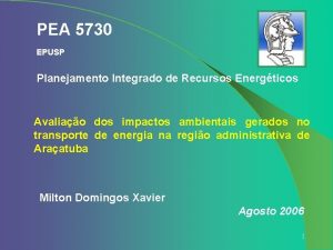 PEA 5730 EPUSP Planejamento Integrado de Recursos Energticos