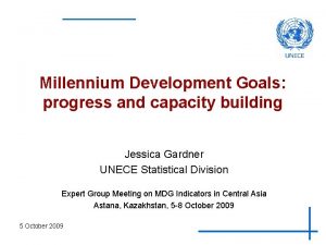 Millennium Development Goals progress and capacity building Jessica