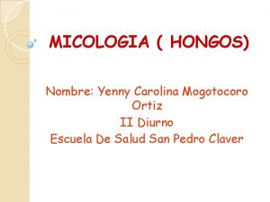 MICOLOGIA HONGOS Nombre Yenny Carolina Mogotocoro Ortiz II