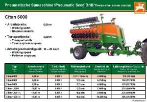 Pneumatische Smaschine Pneumatic Seed Drill Citan 6000 Arbeitsbreite