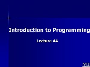 Introduction to Programming Lecture 44 Class Matrix class