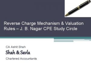 1 Reverse Charge Mechanism Valuation Rules J B