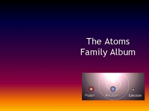 The Atoms Family Album Directions As we read