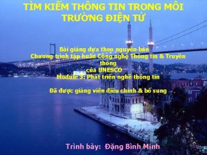 TM KIM THNG TIN TRONG MI TRNG IN
