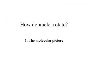 How do nuclei rotate 1 The molecular picture