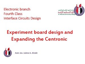 Electronic branch Fourth Class Interface Circuits Design Experiment