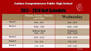 Carlton Comprehensive Public High School 2017 2018 Bell