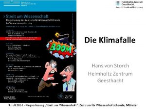 Die Klimafalle Hans von Storch Helmholtz Zentrum Geesthacht