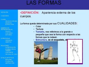 LAS FORMAS DEFINICIN CUALIDADES CLASES SEGN SU ORIGEN