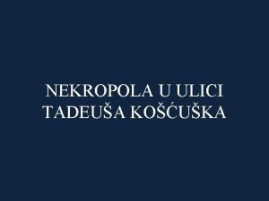 NEKROPOLA U ULICI TADEUA KOUKA SINGIDUNUM Rimsko vojno