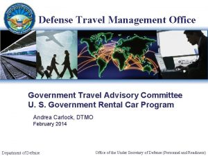 Defense Travel Management Office Defense Government Travel Advisory