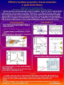 Effectivemedium properties of metamaterials A quasimode theory Shulin