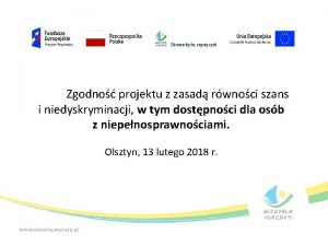 Zgodno projektu z zasad rwnoci szans i niedyskryminacji