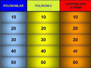 POLNOMLAR POLNOM2 ARPANLARA AYIRMA 10 10 10 20