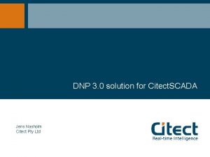DNP 3 0 solution for Citect SCADA Jens