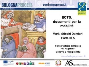 ECTS documenti per la mobilit Maria Sticchi Damiani