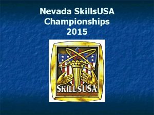 Nevada Skills USA Championships 2015 Outstanding Service Award