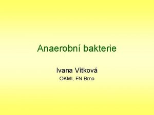 Anaerobn bakterie Ivana Vtkov OKMI FN Brno Co