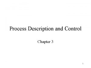 Process Description and Control Chapter 3 1 Process