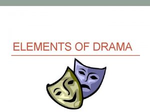 ELEMENTS OF DRAMA Drama The word drama comes