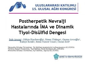 Postherpetik Nevralji Hastalarnda MA ve Dinamik TiyolDislfid Dengesi