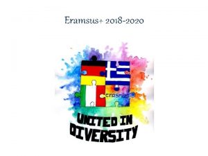 Eramsus 2018 2020 FASHION On the Erasmus program