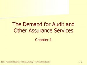 The Demand for Audit and Other Assurance Services