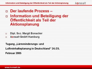 Information und Beteiligung der ffentlichkeit als Teil der