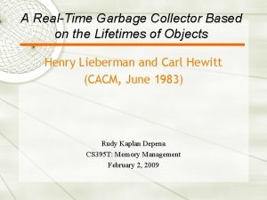 A RealTime Garbage Collector Based on the Lifetimes