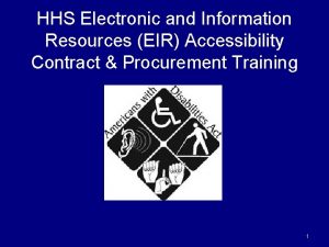 HHS Electronic and Information Resources EIR Accessibility Contract