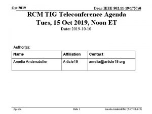 Oct 2019 Doc IEEE 802 11 191757 r